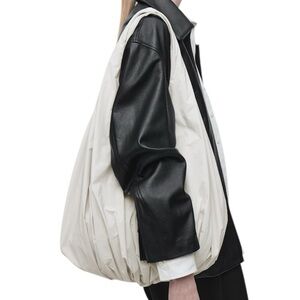 COS light gray chalk white Cloud tote bag